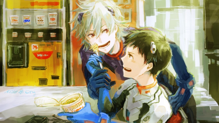 Shinji Ikari and Kaworu Nagisa from Neon Genesis Evangelion 4K