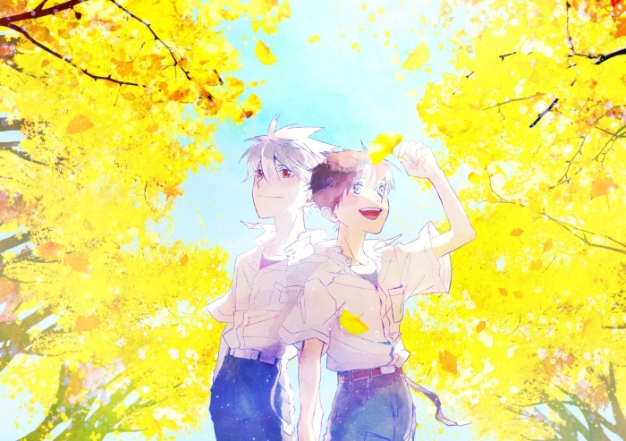 Kaworu Nagisa and Shinji Ikari from Neon Genesis Evangelion