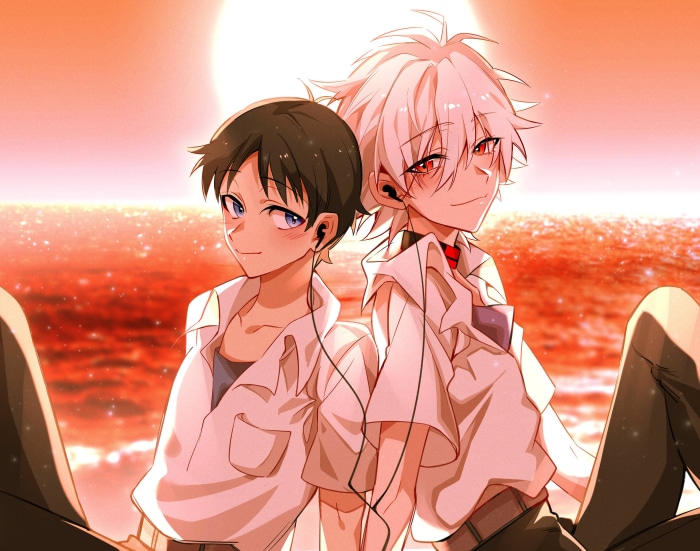 Shinji Ikari and Kaworu Nagisa from Neon Genesis Evangelion