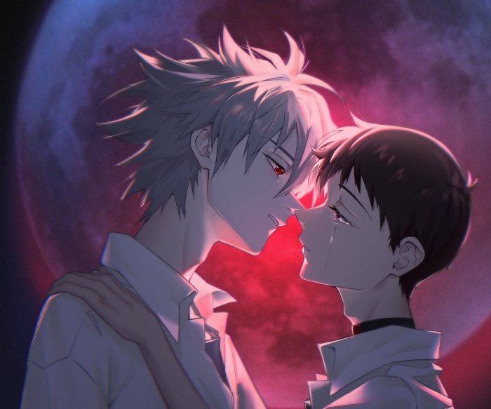 Kaworu Nagisa and Shinji Ikari from Neon Genesis Evangelion