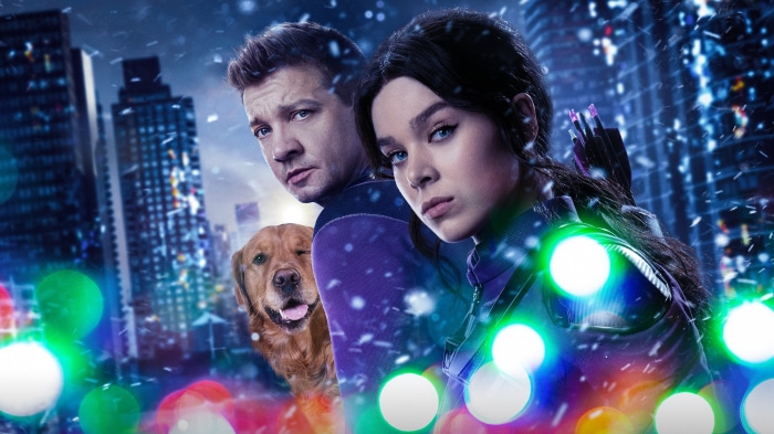 Hawkeye 4K: Clint Barton and Kate Bishop with Dog