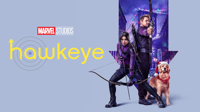 Hawkeye 4K: Clint Barton and Kate Bishop with Lucky the Dog