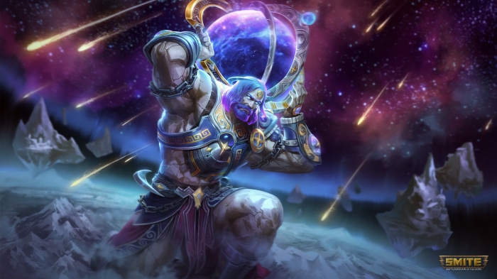 Atlas from Smite holding the cosmos