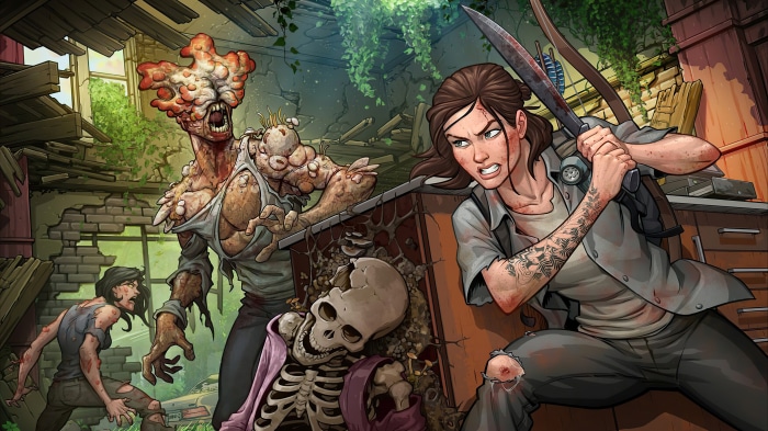 Ellie from The Last of Us Part II fighting a Clicker
