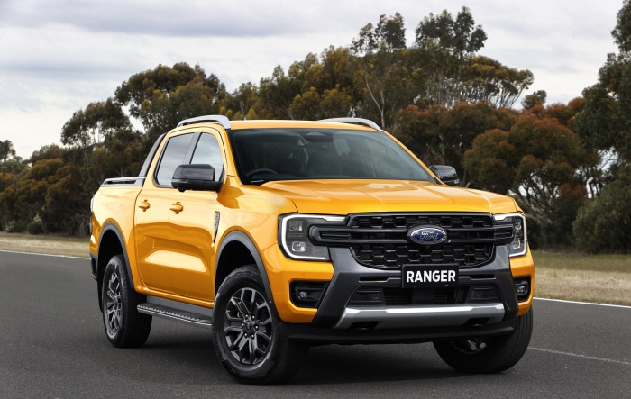 Yellow Ford Ranger Wildtrak 4K