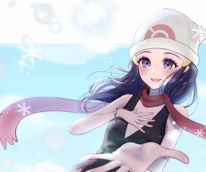 Dawn from Pokémon in winter