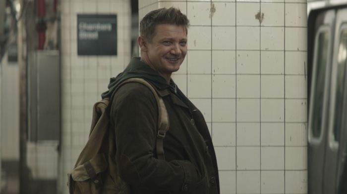 Clint Barton from Avengers in a subway station