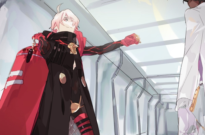 Archer from Fate/Grand Order with a red cylinder