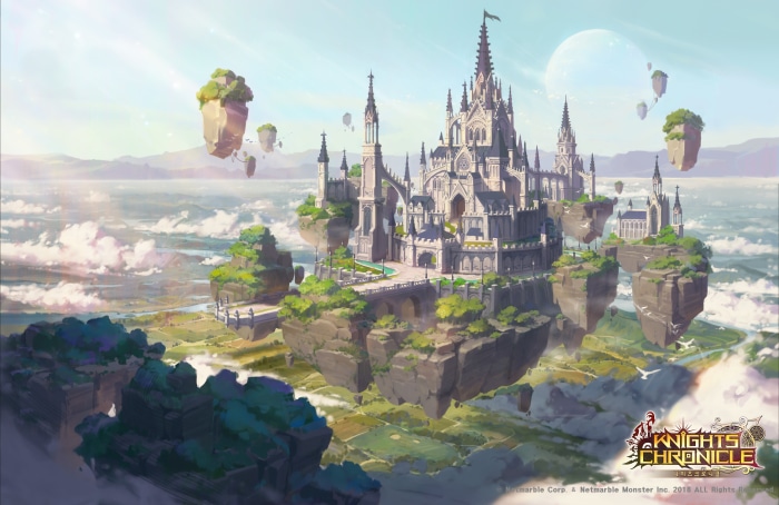 Knights Chronicle floating castle landscape