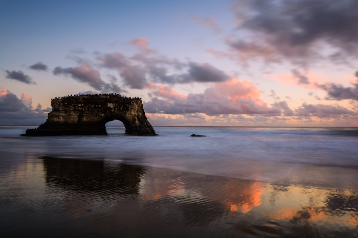 Natural Bridges State Beach, Santa Cruz, California at Sunset