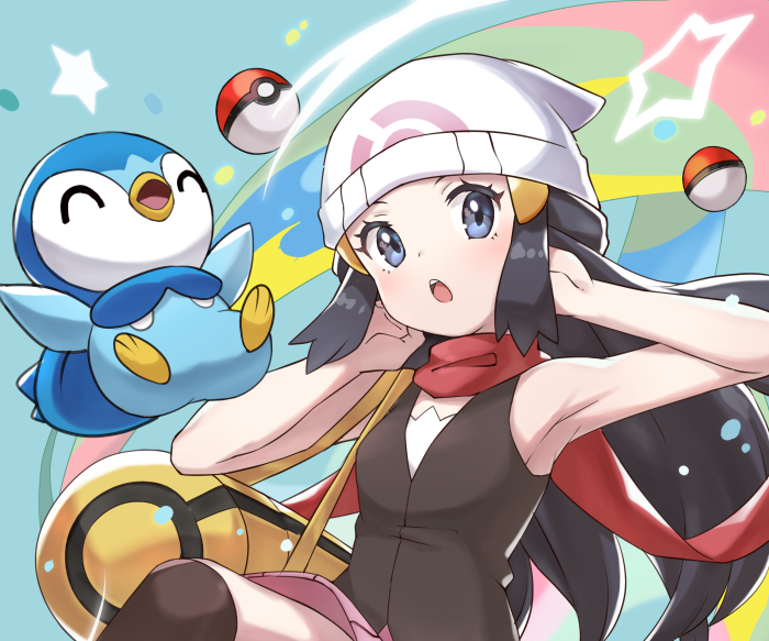 Dawn and Piplup from Pokémon