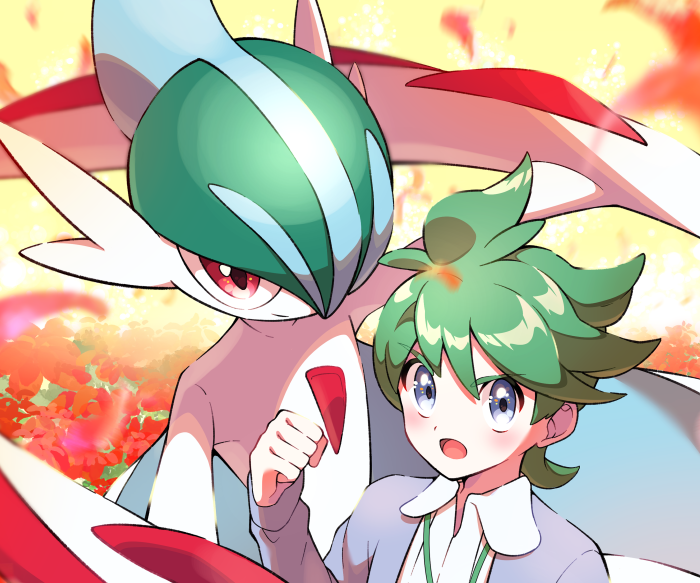 Gallade and Brendan from Pokémon