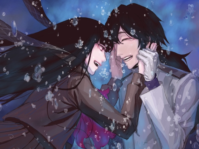 Rider and Oryou from Fate/KOHA-ACE underwater