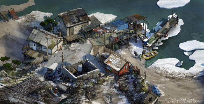 Fishing Village from Disco Elysium