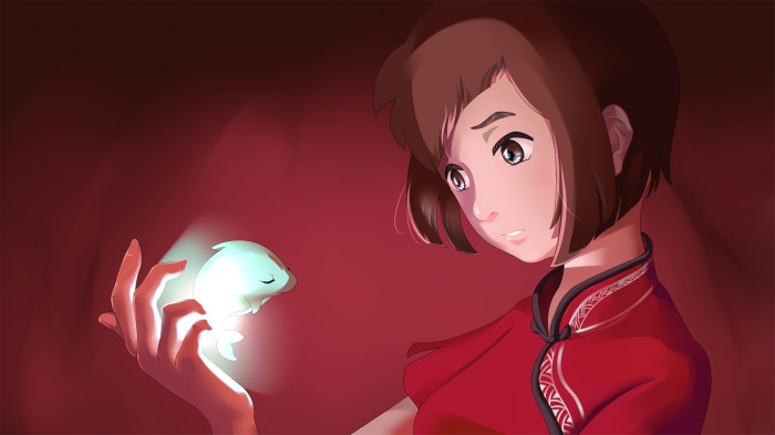 Chun from Big Fish & Begonia holding a glowing fish