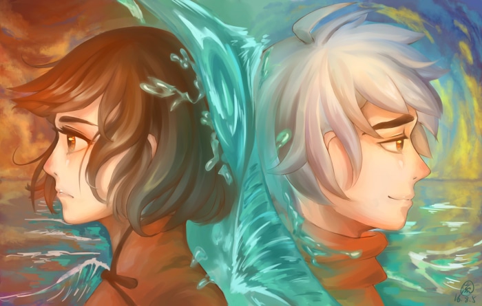 Big Fish & Begonia characters with water