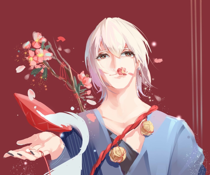 Big Fish & Begonia character with flowers