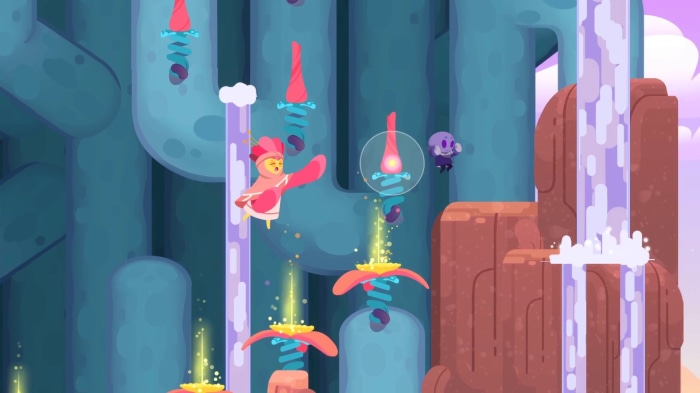 One Hand Clapping characters jumping on platforms