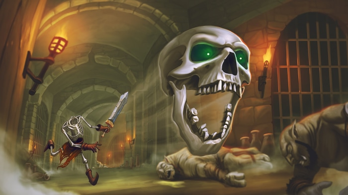 Skeletal Avenger in a Dungeon