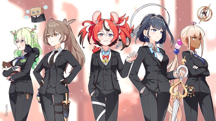 Hololive EN Council members in suits