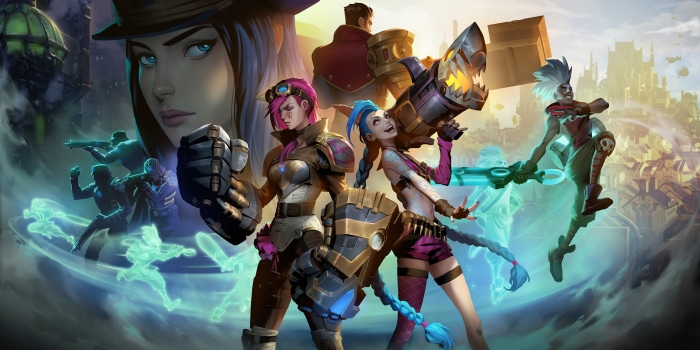 Arcane 4K: Jinx, Vi, Ekko, and Caitlyn from League of Legends