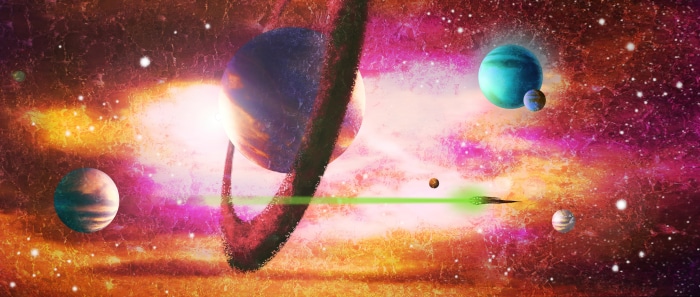Sci Fi Space 4K Planet with Planetary Ring