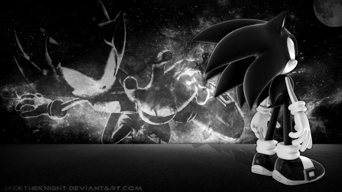 Dark Sonic from Sonic the Hedgehog in space