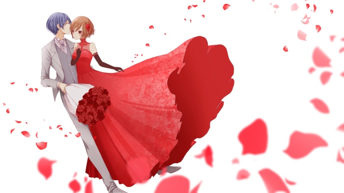 Kaito and Meiko from Vocaloid with roses