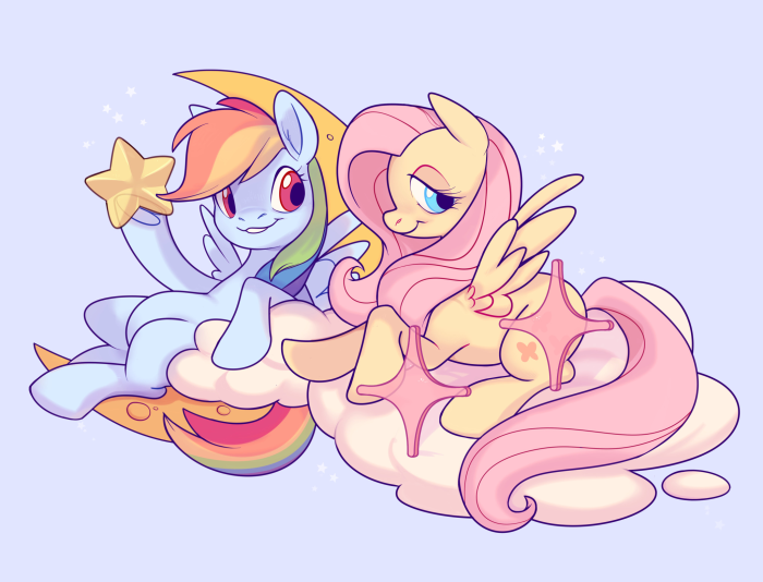 Rainbow Dash and Fluttershy from My Little Pony