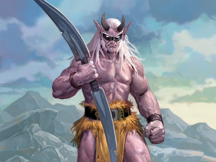 Demon warrior with a scythe from Hearthstone