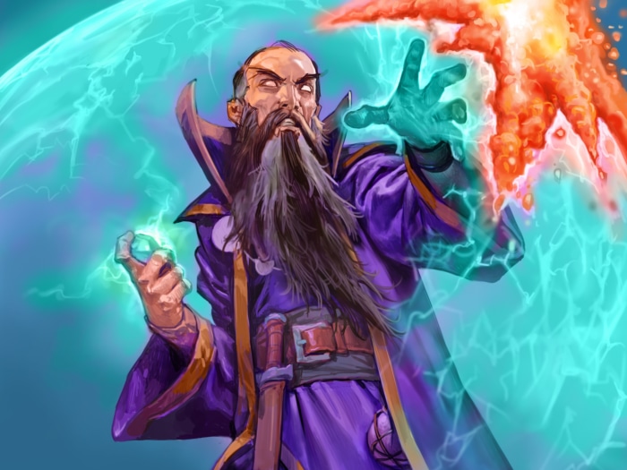 Mage casting spells in Hearthstone: Heroes of Warcraft