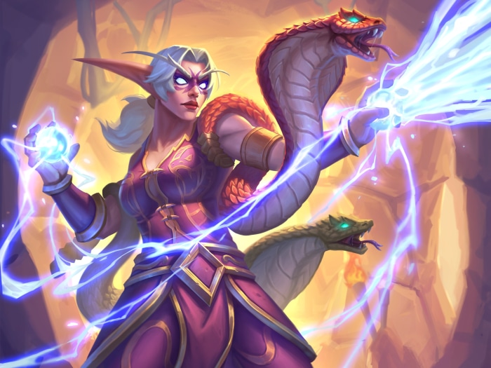 Hearthstone: Heroes of Warcraft Elven Mage with Snakes