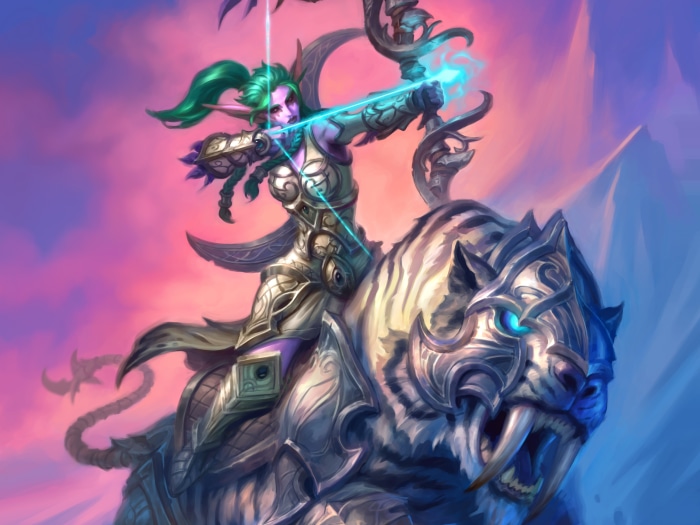 Elf Archer riding a White Tiger from Hearthstone