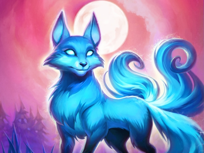 Blue fox with multiple tails from Hearthstone