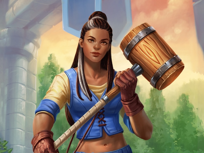 Woman with hammer from Hearthstone