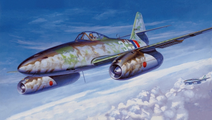 Messerschmitt Me 262 Warplane in Flight