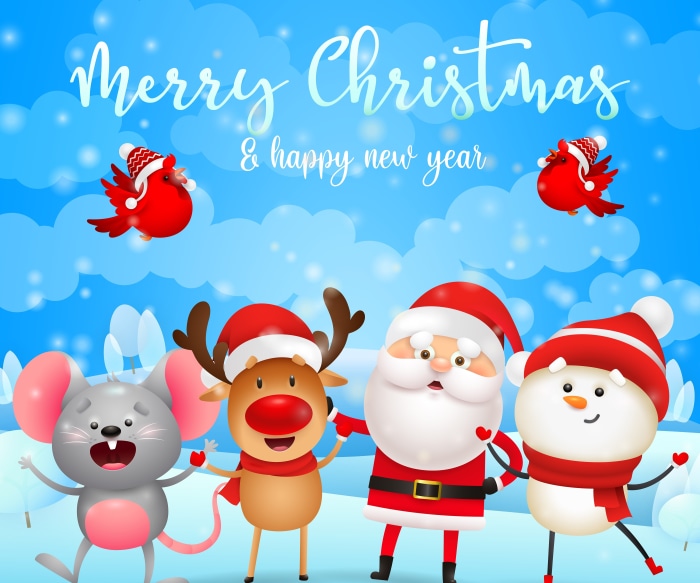 Merry Christmas and Happy New Year with Santa