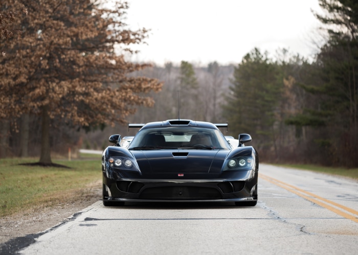 Black Saleen S7 Supercar on a Road