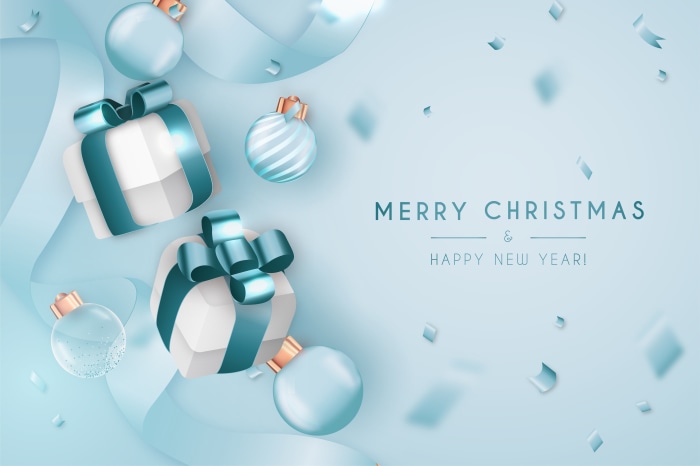 Merry Christmas and Happy New Year Gift Boxes