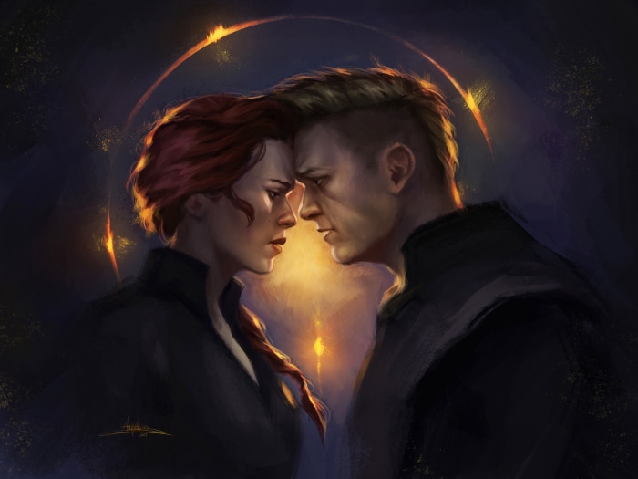 Black Widow and Hawkeye from Avengers Endgame