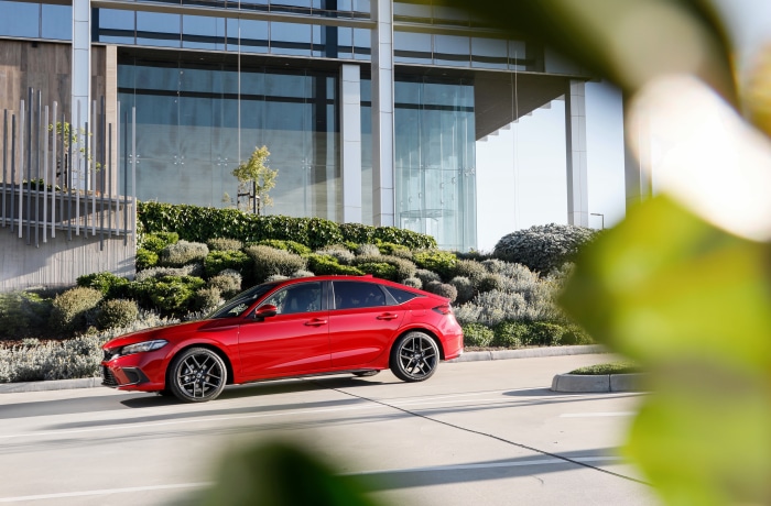 Red Honda Civic Hatchback 4K