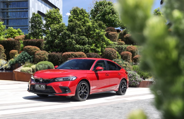 Red Honda Civic Hatchback 4K