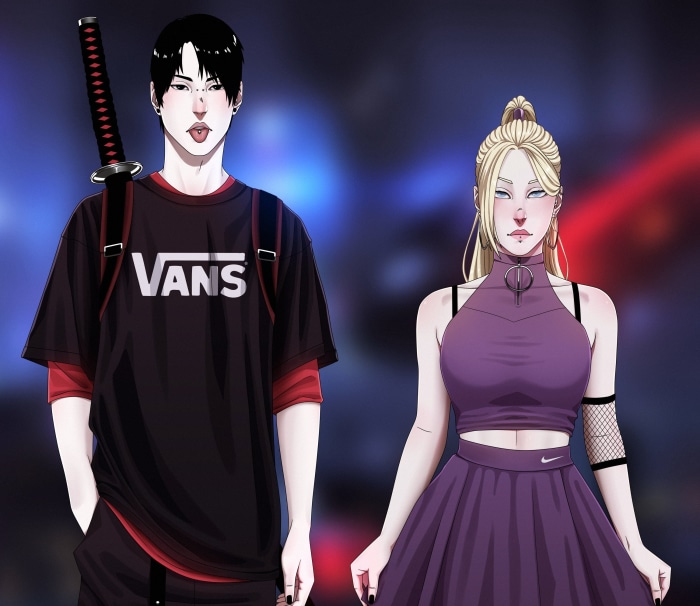 Sai and Ino Yamanaka from Naruto wearing Vans and Nike