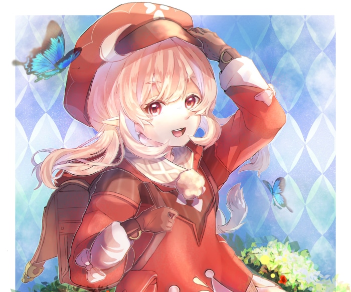 Klee from Genshin Impact with butterflies