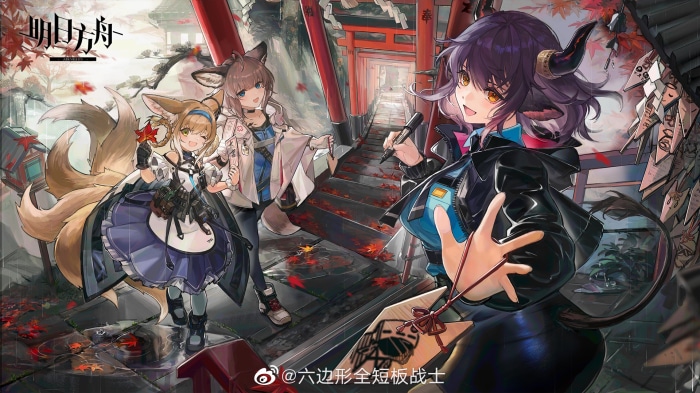 Arknights characters Sideroca, Suzuran, and Sussurro