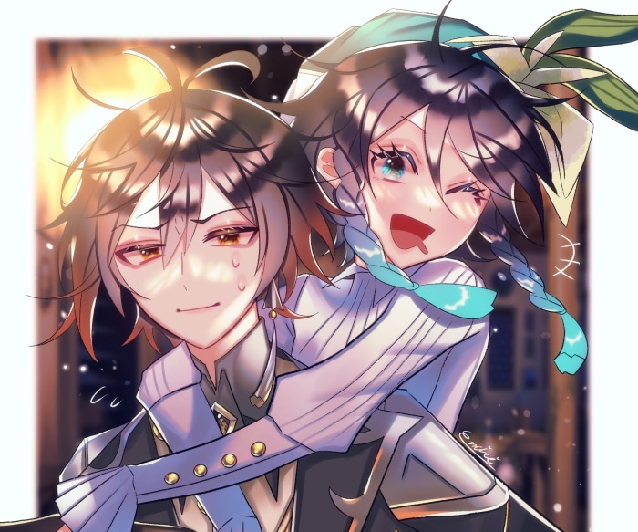 Zhongli and Venti from Genshin Impact