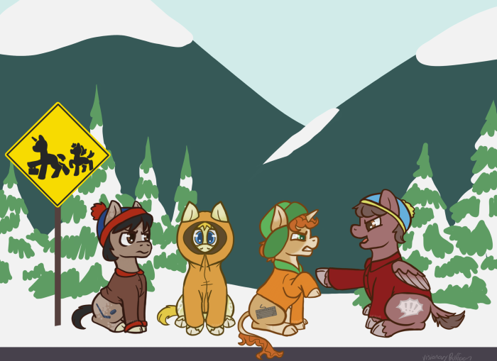 South Park characters as My Little Pony in winter