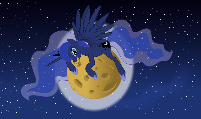 Princess Luna from My Little Pony: Friendship Is Magic on the Moon