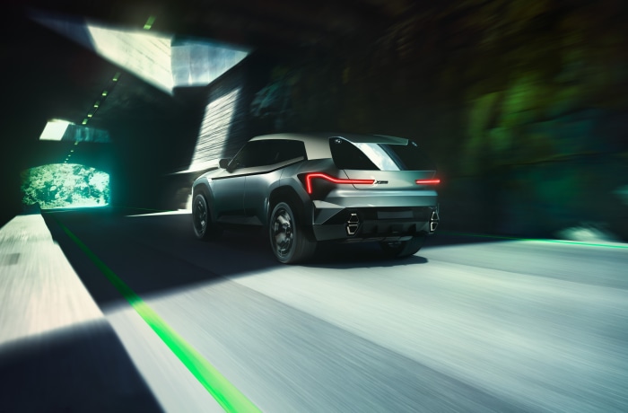 BMW Concept XM SUV driving through tunnel