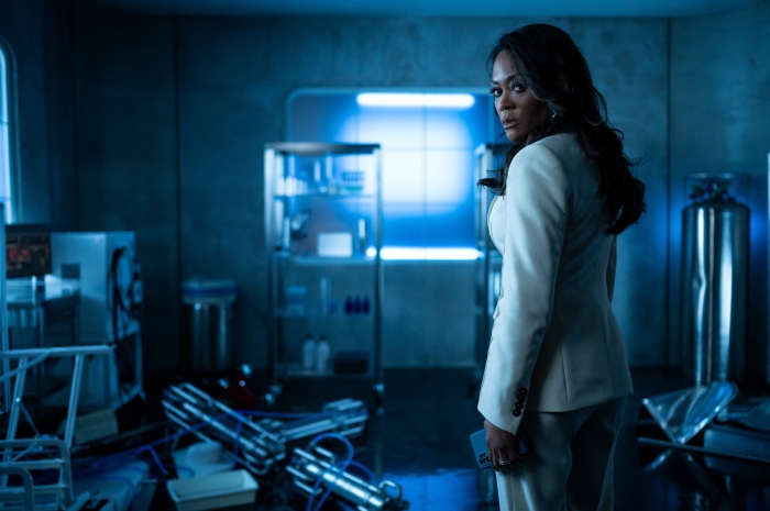 Batwoman in a laboratory